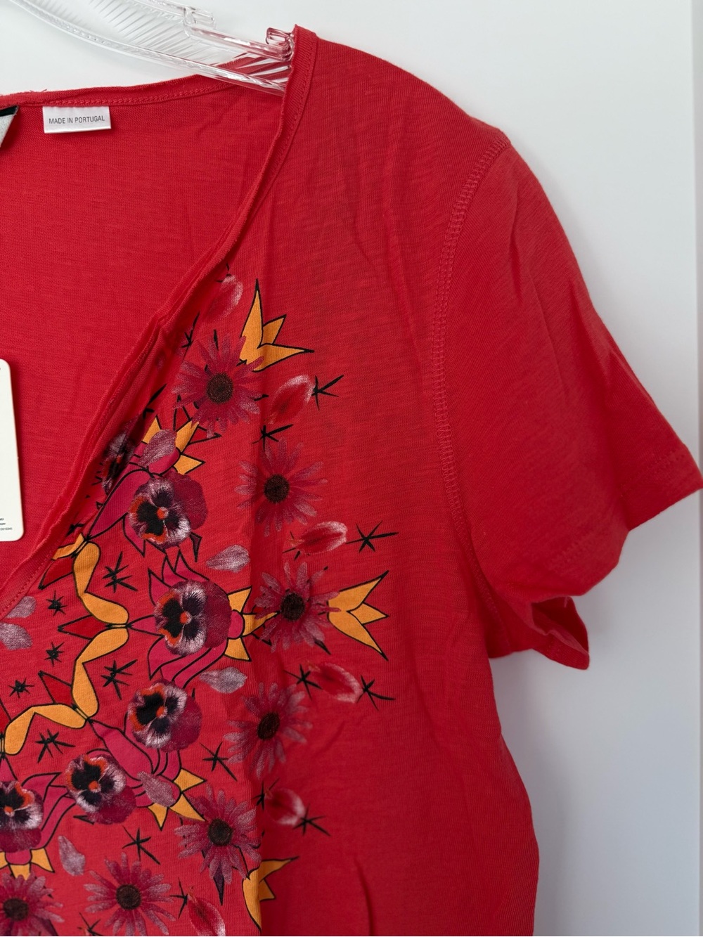 Desigual Red Short Sleeve Tee with Floral Medallion - Picture 7 of 14